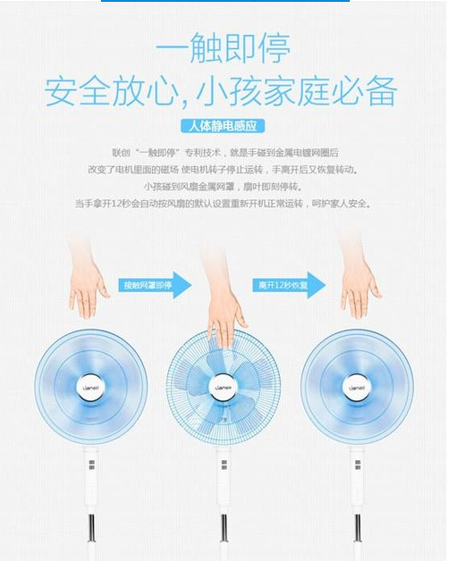 一触即停式安全风扇触发电容式触摸芯片的应用新模式