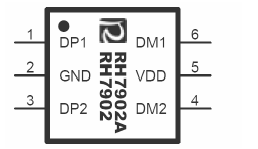 RH7902A	融和微USB充电兼容识别芯片 电源芯片