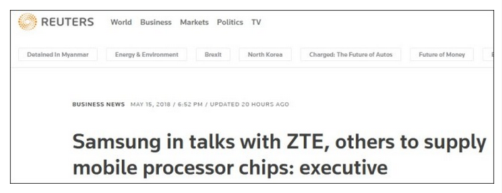 New！！韩国三星打算向中国手机制造商卖芯片，包括中兴