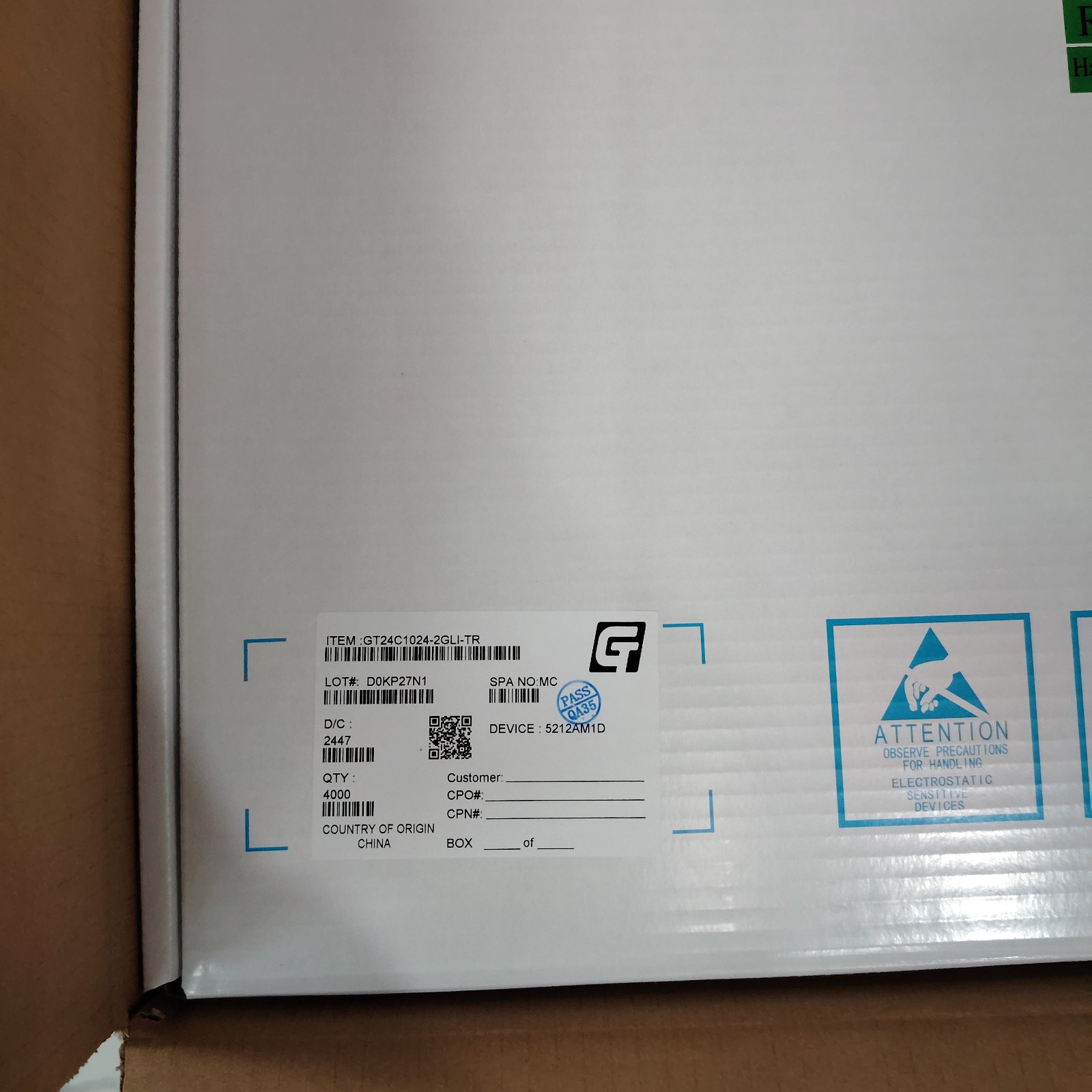 GT24C1024-2GLI-TR   聚辰EEPROM GIANTEC代理商 奥伟斯